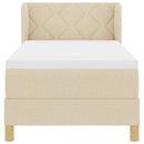 Box spring seng med hovedgærde Creme 80 x 200 cm Stof