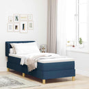 Box spring seng med hovedgærde Blå 80 x 200 cm Stof
