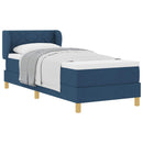 Box spring seng med hovedgærde Blå 80 x 200 cm Stof