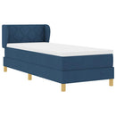 Box spring seng med hovedgærde Blå 80 x 200 cm Stof