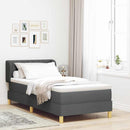 Box spring seng med hovedgærde Mørkegrå 90 x 190 cm Stof