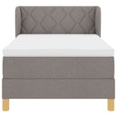 Box spring seng med hovedgærde Gråbrun 90 x 190 cm Stof