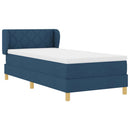 Box spring seng med hovedgærde Blå 90 x 190 cm Stof