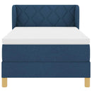 Box spring seng med hovedgærde Blå 90 x 190 cm Stof