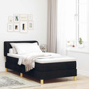 Box spring seng med hovedgærde Sort 90 x 200 cm Stof