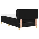 Box spring seng med hovedgærde Sort 90 x 200 cm Stof