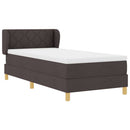 Box spring seng med hovedgærde Mørk Brun 90 x 200 cm Stof