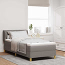 Box spring seng med hovedgærde Gråbrun 90 x 200 cm Stof