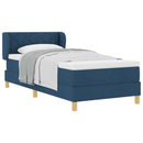 Box spring seng med hovedgærde Blå 90 x 200 cm Stof