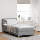 Box spring seng med hovedgærde Lysegrå 100 x 200 cm Stof