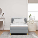 Box spring seng med hovedgærde Lysegrå 100 x 200 cm Stof
