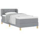 Box spring seng med hovedgærde Lysegrå 100 x 200 cm Stof