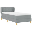 Box spring seng med hovedgærde Lysegrå 100 x 200 cm Stof