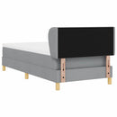 Box spring seng med hovedgærde Lysegrå 100 x 200 cm Stof