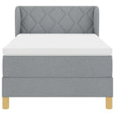 Box spring seng med hovedgærde Lysegrå 100 x 200 cm Stof