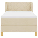 Box spring seng med hovedgærde Creme 100 x 200 cm Stof
