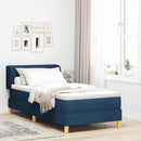 Box spring seng med hovedgærde Blå 100 x 200 cm Stof