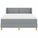 Box spring seng med hovedgærde Lysegrå 140 x 190 cm Stof
