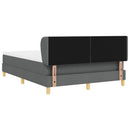 Box spring seng med hovedgærde Mørkegrå 140 x 190 cm Stof