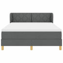Box spring seng med hovedgærde Mørkegrå 140 x 190 cm Stof