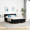 Box spring seng med hovedgærde Sort 140 x 190 cm Stof