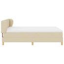 Box spring seng med hovedgærde Creme 140 x 190 cm Stof