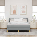Box spring seng med hovedgærde Lysegrå 140 x 200 cm Stof