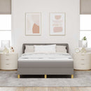 Box spring seng med hovedgærde Gråbrun 140 x 200 cm Stof