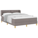 Box spring seng med hovedgærde Gråbrun 140 x 200 cm Stof