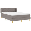 Box spring seng med hovedgærde Gråbrun 140 x 200 cm Stof