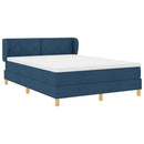 Box spring seng med hovedgærde Blå 140 x 200 cm Stof