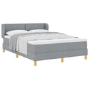 Box spring seng med hovedgærde Lysegrå 160 x 200 cm Stof