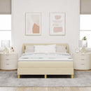 Box spring seng med hovedgærde Creme 160 x 200 cm Stof