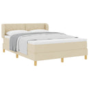 Box spring seng med hovedgærde Creme 160 x 200 cm Stof