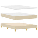 Box spring seng med hovedgærde Creme 160 x 200 cm Stof