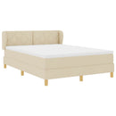 Box spring seng med hovedgærde Creme 160 x 200 cm Stof