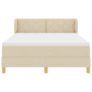 Box spring seng med hovedgærde Creme 160 x 200 cm Stof