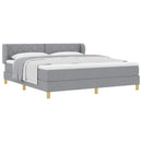 Box spring seng med hovedgærde Lysegrå 180 x 200 cm Stof