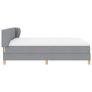 Box spring seng med hovedgærde Lysegrå 180 x 200 cm Stof
