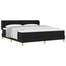 Box spring seng med hovedgærde Sort 180 x 200 cm Stof