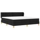 Box spring seng med hovedgærde Sort 180 x 200 cm Stof