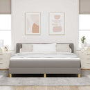Box spring seng med hovedgærde Gråbrun 180 x 200 cm Stof