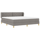 Box spring seng med hovedgærde Gråbrun 180 x 200 cm Stof