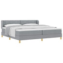 Box spring seng med hovedgærde Lysegrå 200 x 200 cm Stof