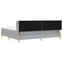 Box spring seng med hovedgærde Lysegrå 200 x 200 cm Stof