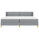Box spring seng med hovedgærde Lysegrå 200 x 200 cm Stof