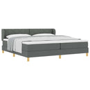 Box spring seng med hovedgærde Mørkegrå 200 x 200 cm Stof