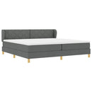 Box spring seng med hovedgærde Mørkegrå 200 x 200 cm Stof