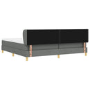 Box spring seng med hovedgærde Mørkegrå 200 x 200 cm Stof