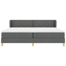 Box spring seng med hovedgærde Mørkegrå 200 x 200 cm Stof